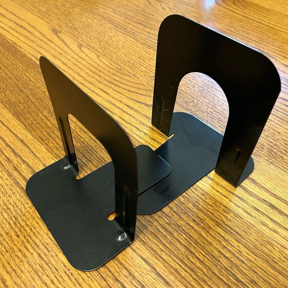 Set of 2 Small Black Metal Bookends